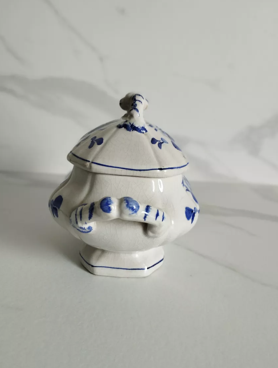 Sucrier bleu et blanc – Image 3
