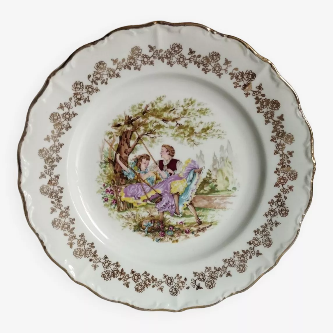 Assiettes porcelaine de France Digoin détourée