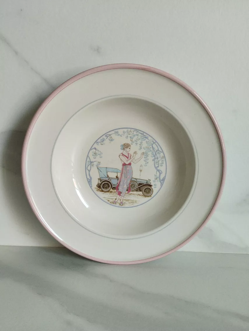 assiette creuse Primula style art nouveau
