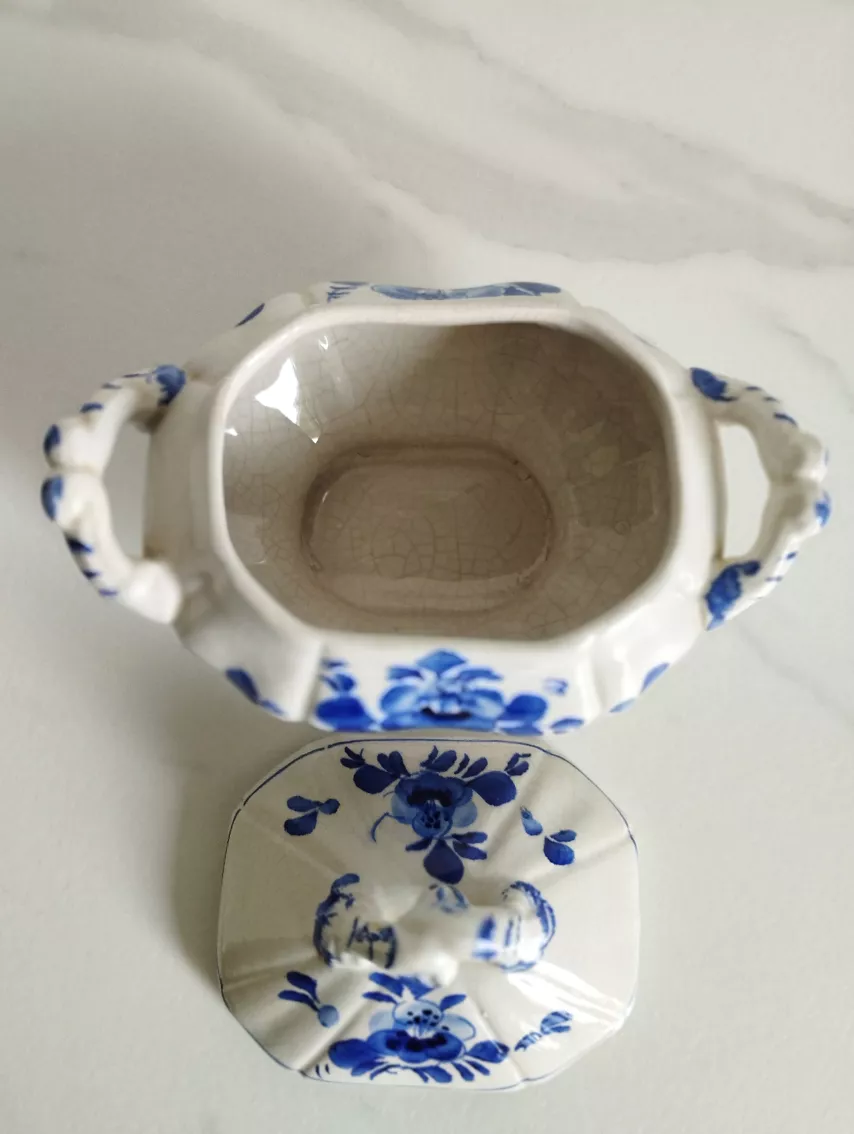 Sucrier bleu et blanc – Image 5