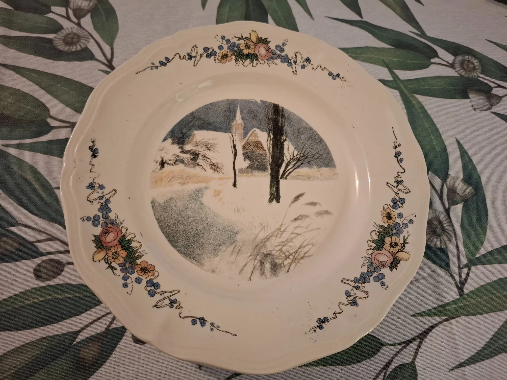 compotier obernai digoin sarreguemines décor neige
